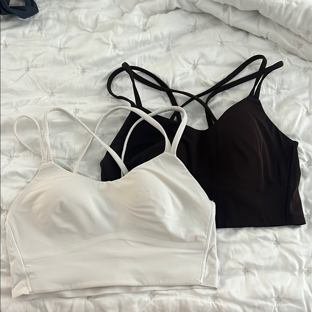 White and brown Strappy Bralettes from lululemon